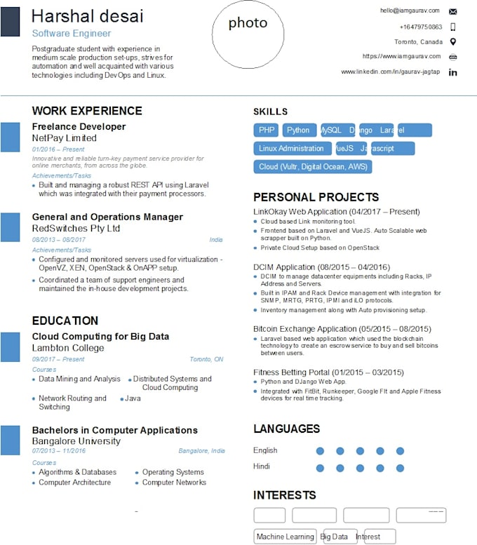 make a perfect cv for you