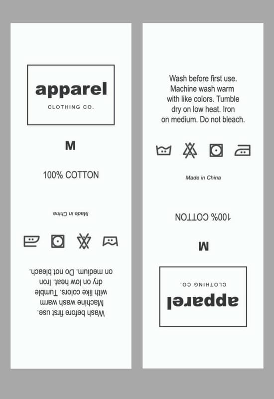 Design a washing label, clothing care label, laundry instructions by ...