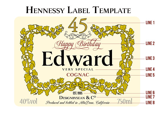 Design A Custom Birthday Hennessy Or Henny Label By Designbysean