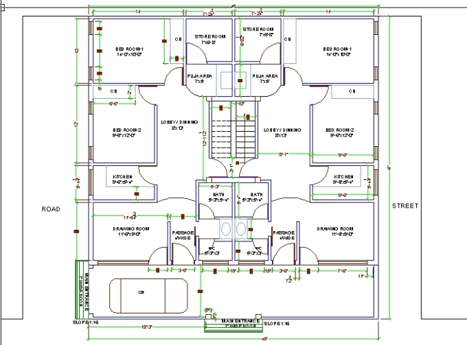 Design autocad 2d floor plan by Kiran_thuyaju