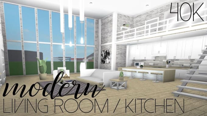 bloxburg living kitchen roblox build modern interior bedroom rooms welcome cozy aesthetic redecorating building screen cool ids decal decor 40k