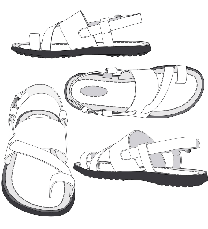 Сандалии рисунок карандашом