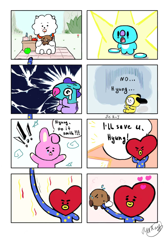 Drawing funny comics of bt21 or bts by Enminami