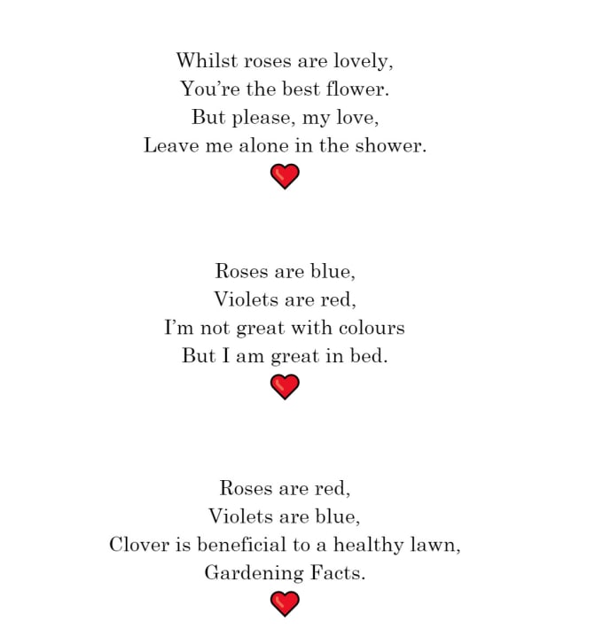 Write you a roses are red poem for valentines by R_chloe