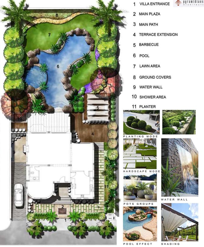 Design Architectural Site Plan Villa Landscape Design By Hosamlandscape