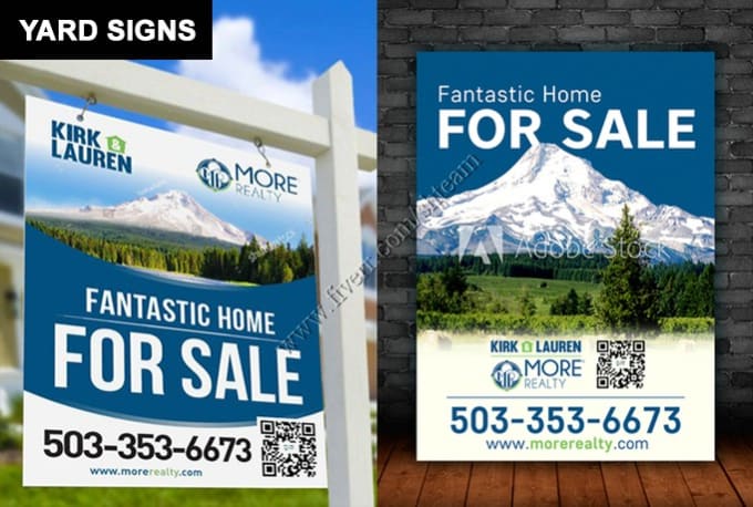 Design professional yard sign or lawn sign or real estate yard sign by