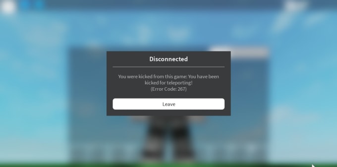 Roblox Kicked From Game 267 - foot kick idle roblox