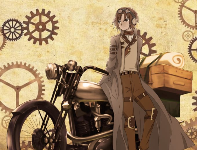 Make Cool Cyberpunk Or Steampunk Anime Illustration