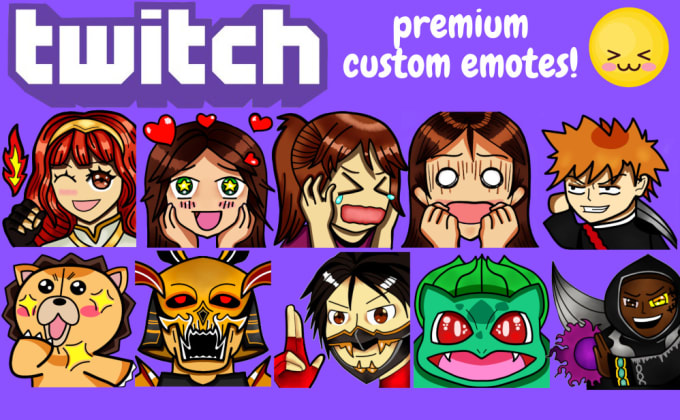 Create awesome custom twitch emotes by Mollyt_emotes