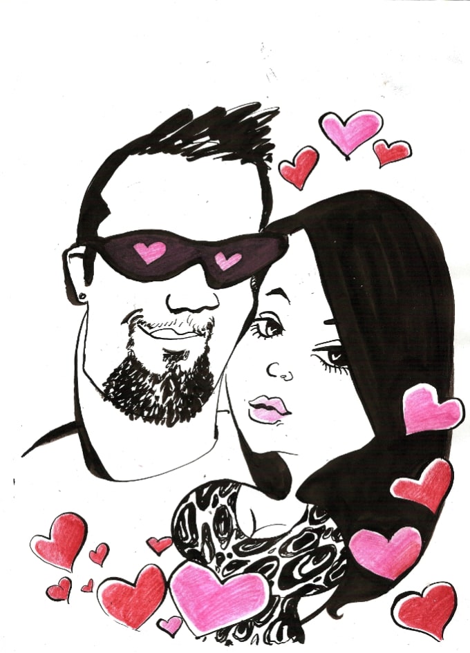 valentines day caricature