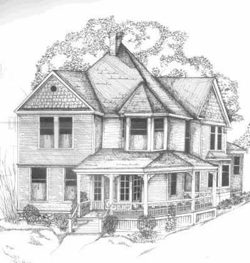 Make a nice pencil drawing of any house or building by Artist3000