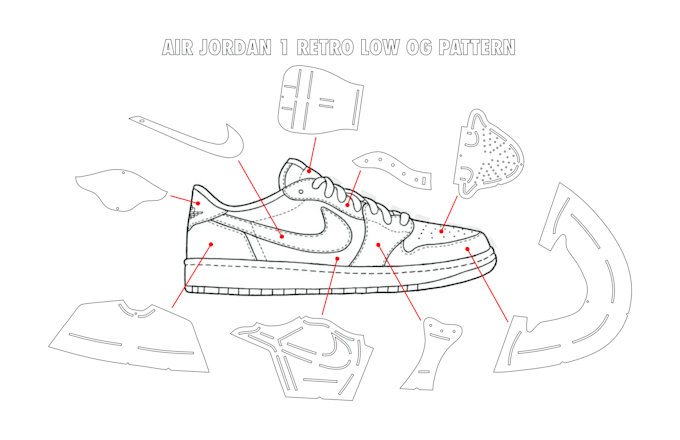 jordan 1 low sketch