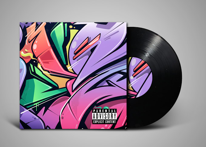 Do best album cover graffiti for cd, vinyl dj, cover music