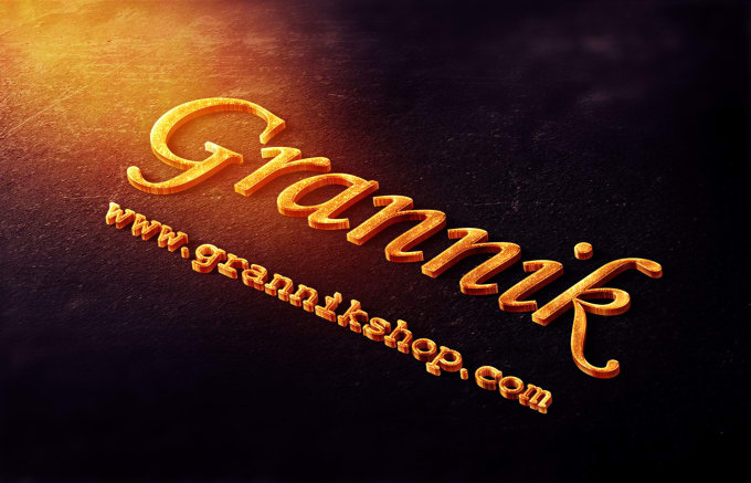 Download Create your name,logo, or your text into 3d fire gold mock up design by Egaevans