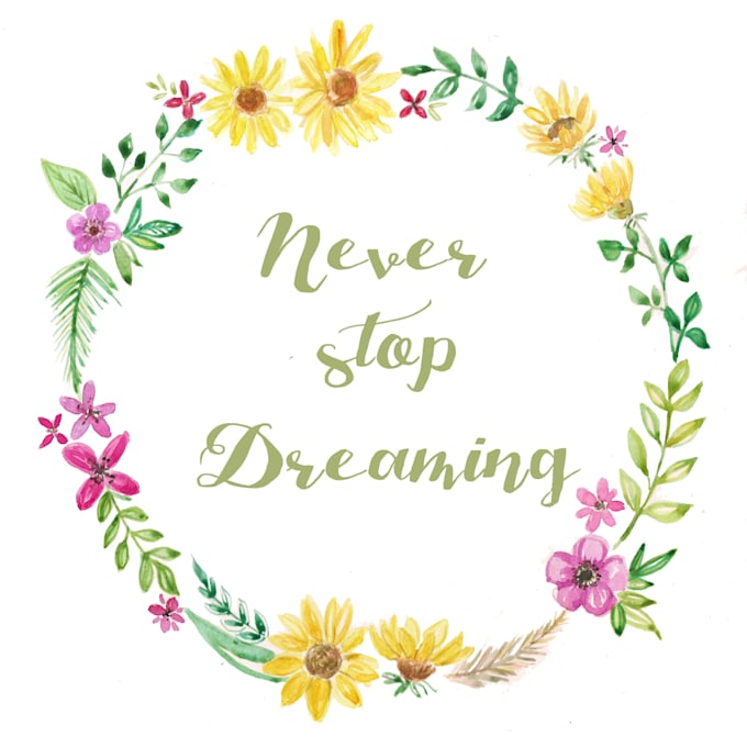 Create a floral wreath with your favourite quote by Ancart