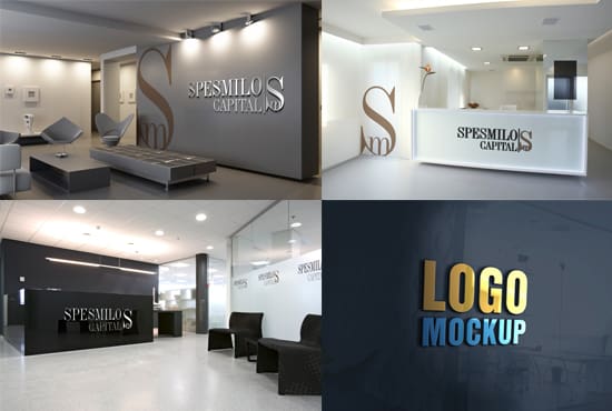 Download Do 10 realistic office interior branding logo mockup by Synonym049