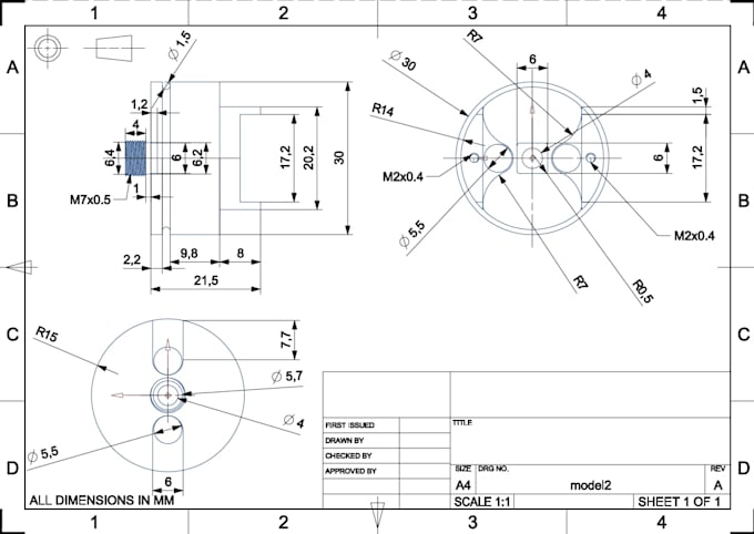 Do cad 2d drawing or technical drawing with measurements by Darshanc