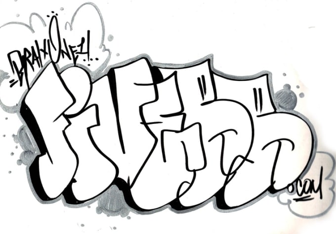 Tag your name or any word in graffiti letters, good for tattoos by Braixone