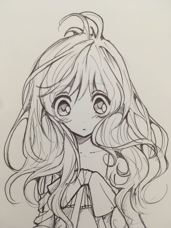 Draw your female character in cute anime style by Nanahira