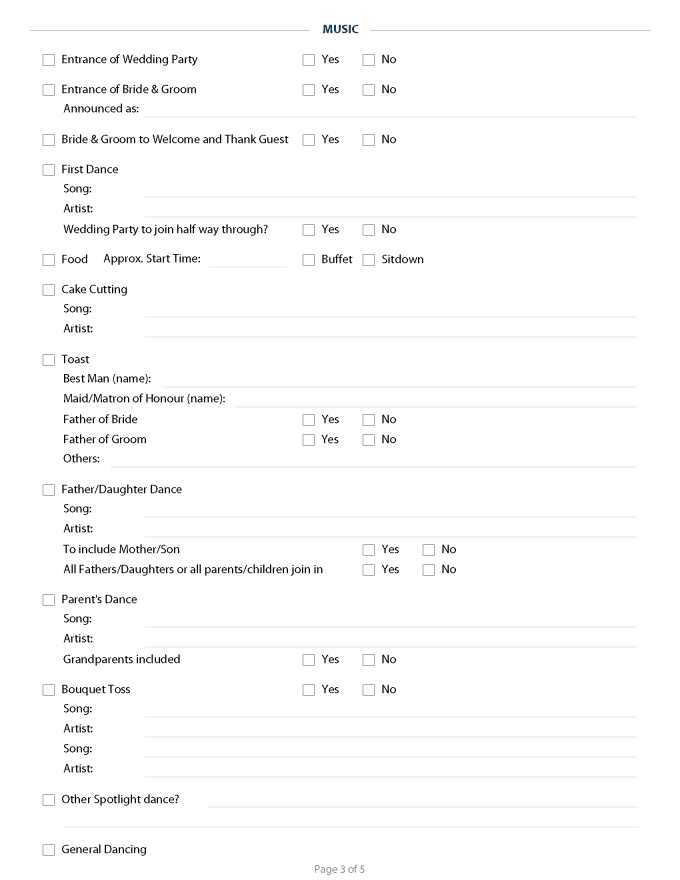 Give You A Fillable Pdf Wedding Reception Planning Form By Pdfhelper