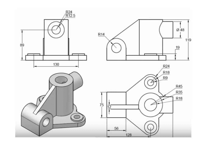 autocad 3d drawing for mechanical