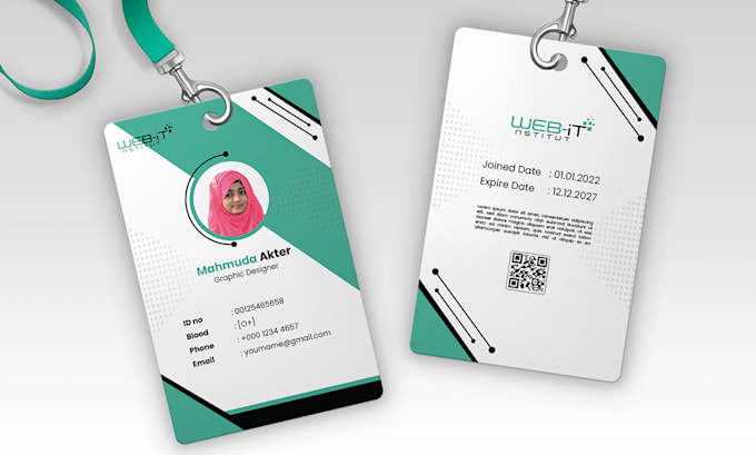 Create professional student id or company id card design by