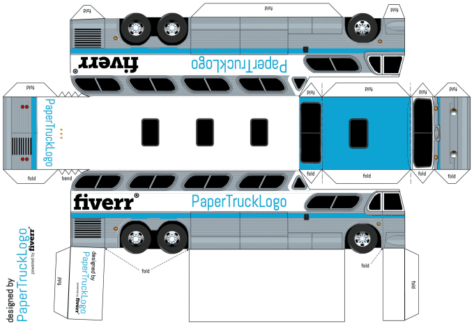 Make A Papercraft Greyhound Bus With Your Logo On It By Papertrucklogo