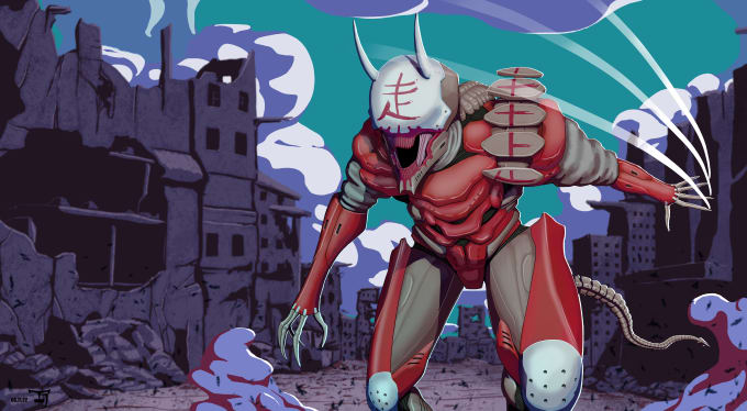 Create biopunk illustrations and cover art by Tjarts560 | Fiverr