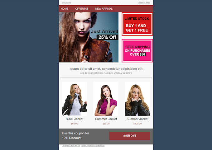 Create Responsive Email Template With A Banner By Talent Search