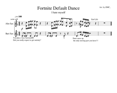 compose a short arrangement for any group of wind instruments by - fortnite default song trumpet