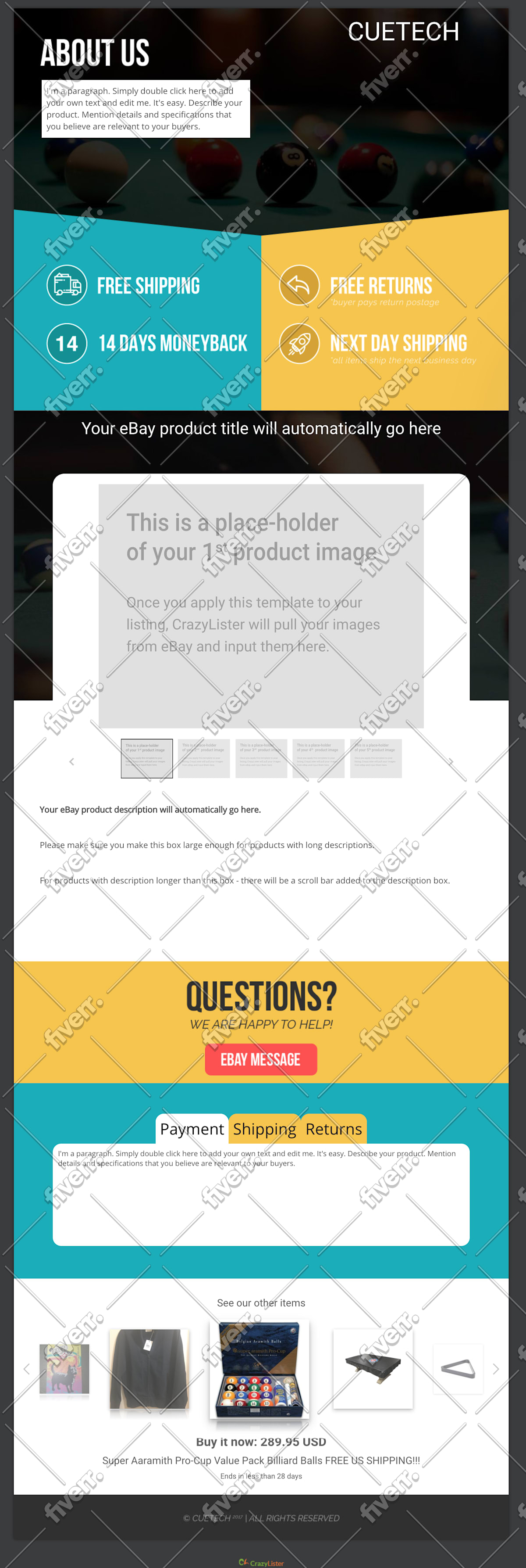 Customise An Amazing Ebay Listing Template In Crazy Lister By Studio8ight Customise An Amazing Ebay Listing Template In Crazy Lister By Studio8ight