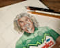 draw realistic pencil portrait, color pencil, pencil sketch