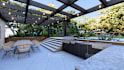 do landscape design, garden design, backyard, swimming pool, and render images