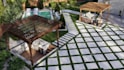 design landscape, garden, backyard, patio, 3d renderings