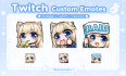 create custom anime twitch emotes or sub badges or sticker