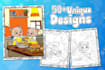 create coloring book cover design and interior for adults and kids amazon KDP