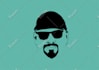 design a black and white stencil art, face portrait logo