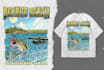 design vintage beach and surf illustration for clothing
