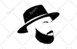 design a black and white stencil art, face portrait logo