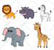 draw a cute cartoon animal mascot clipart character