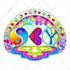 do hand drawn trippy psychedelic hippie logo sticker patch
