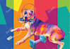 draw pop art of dog cat pet animal portrait