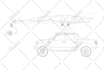 do technical line drawing,2d drawing,blueprint, illustration