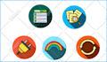 design line and flat icons for website, web app, mobile app