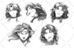 sketch expression sheet of your favourite anime characters