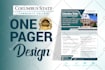 design a modern one pager media or press kit, company flyer