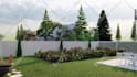 do backyard landscape design, garden, fireplace, pool, deck and patio design
