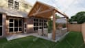 do backyard landscape design, garden, pool, patio, fireplace