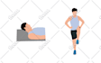 draw exercise, yoga, any fitness poses and workout illustration