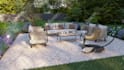 do backyard landscape design, garden, pool, patio, fireplace